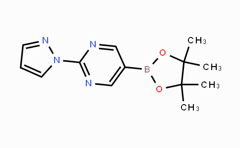 CAS No. 1449009-97-5, 2-(1H-pyrazol-1-yl)-5-(4,4,5,5-tetramethyl-1,3,2-dioxaborolan-2-yl)pyrimidine
