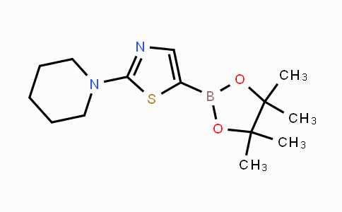 CAS No. 1402166-69-1, 2-(piperidin-1-yl)-5-(4,4,5,5-tetramethyl-1,3,2-dioxaborolan-2-yl)thiazole