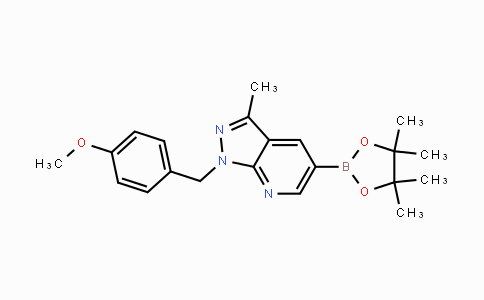 CAS No. 1111638-43-7, 1-(4-methoxybenzyl)-3-methyl-5-(4,4,5,5-tetramethyl-1,3,2-dioxaborolan-2-yl)-1H-pyrazolo[3,4-b]pyridine