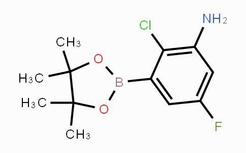 CAS No. 1244039-65-3, 2-chloro-5-fluoro-3-(4,4,5,5-tetramethyl-1,3,2-dioxaborolan-2-yl)aniline