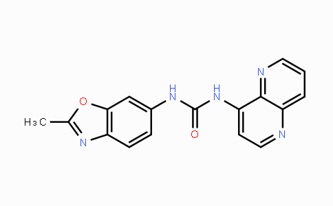 CAS No. 249889-64-3, 1-(2-methylbenzo[d]oxazol-6-yl)-3-(1,5-naphthyridin-4-yl)urea