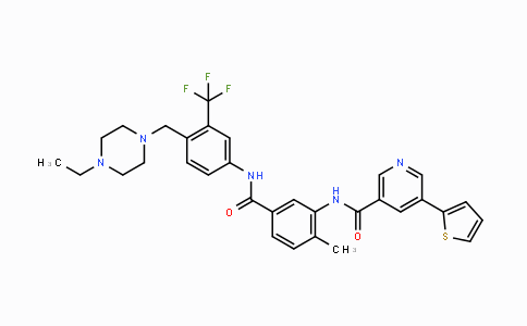 MC443073 | 1186206-79-0 | N-(5-((4-((4-ethylpiperazin-1-yl)methyl)-3-(trifluoromethyl)phenyl)carbamoyl)-2-methylphenyl)-5-(thiophen-2-yl)nicotinamide