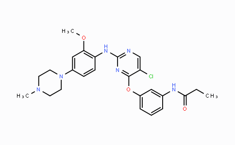CAS No. 1214265-58-3, N-(3-((5-chloro-2-((2-methoxy-4-(4-methylpiperazin-1-yl)phenyl)amino)pyrimidin-4-yl)oxy)phenyl)propionamide
