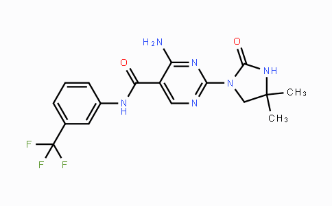 75689-93-9 | 4-amino-2-(4,4-dimethyl-2-oxoimidazolidin-1-yl)-N-(3-(trifluoromethyl)phenyl)pyrimidine-5-carboxamide