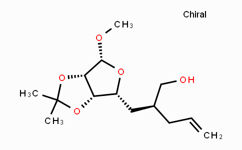 CAS No. 180776-29-8, (S)-2-(((3aS,4R,6R,6aS)-6-methoxy-2,2-dimethyltetrahydrofuro[3,4-d][1,3]dioxol-4-yl)methyl)pent-4-en-1-ol