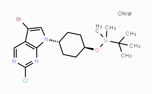 CAS No. 1392804-15-7, 5-Bromo-7-[trans-4-(tert-butyldimethylsilanyloxy)cyclohexyl]-2-chloro-7H-pyrrolo[2,3-d]pyrimidine