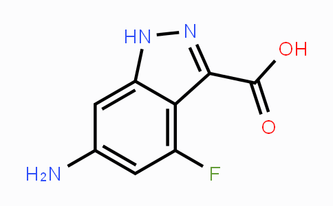 CAS No. 885522-68-9, 6-Amino-4-fluoro-3-(1H)indazole carboxylic acid