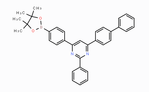 CAS No. 1689538-51-9, 4-([1,1'-biphenyl]-4-yl)-2-phenyl-6-(4-(4,4,5,5-tetramethyl-1,3,2-dioxaborolan-2-yl)phenyl)pyrimidine