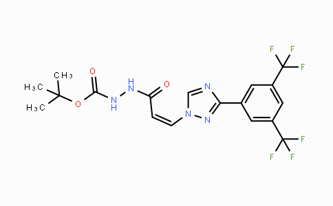 (Z)-tert-butyl 2-(3-(3-(3,5-bis(trifluoromethyl)phenyl)-1H-1,2,4-triazol-1-yl)acryloyl)hydrazinecarboxylate