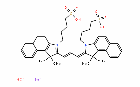 CAS No. 1438644-82-6, 2-[3-[1,1-Dimethyl-3-(4-sulfobutyl)-1,3-dihydro-benzo[e]indol-2-ylidene]-propenyl]-1,1-dimethyl-3-(4-sulfobutyl)-1H-benzo[e]indolium hydroxide, inner salt, sodium salt