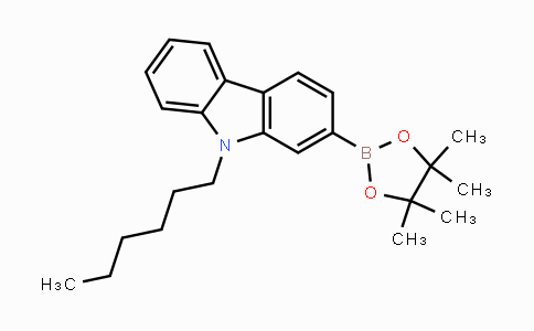 CAS No. 1339953-35-3, 9-Hexyl-2-(4,4,5,5-tetramethyl-1,3,2-dioxaborolan-2-yl)-9H-carbazole