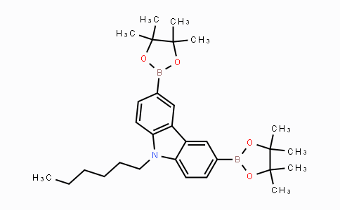 CAS No. 628336-95-8, 9-Hexyl-3,6-bis(4,4,5,5-tetramethyl-1,3,2-dioxaborolan-2-yl)-9H-carbazole
