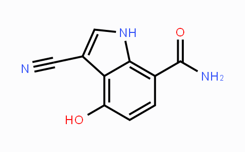 CAS No. 1313530-11-8, 3-cyano-4-hydroxy-1H-indole-7-carboxamide