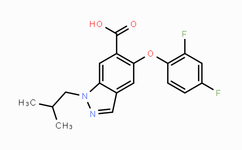 CAS No. 765914-40-7, 5-(2,4-difluorophenoxy)-1-isobutyl-1H-indazole-6-carboxylic acid