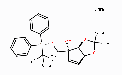 CAS No. 681853-92-9, (3aS,4R,6aS)-4-((tert-butyldiphenylsilyloxy)methyl)-2,2-dimethyl-4,6a-dihydro-3aH-cyclopenta[d][1,3]dioxol-4-ol