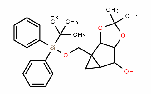 CAS No. 915694-38-1, (3aR,3bR,4aS,5S,5aS)-3b-((tert-butyldiphenylsilyloxy)methyl)-2,2-dimethyl-hexahydrobicyclo[3.1.0]hex-1(5)-eno[3,2-d][1,3]dioxol-5-ol