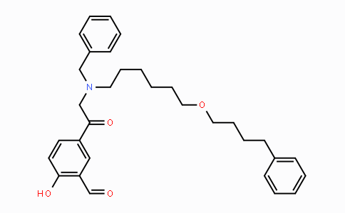 CAS No. 163923-19-1, 5-(2-(benzyl(6-(4-phenylbutoxy)hexyl)amino)acetyl)-2-hydroxybenzaldehyde