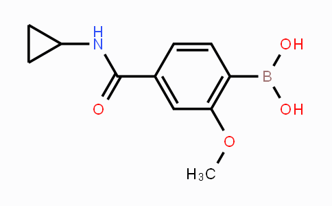 CAS No. 1351373-76-6, 4-(Cyclopropylcarbamoyl)-2-methoxyphenylboronic acid