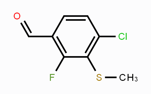 CAS No. 2145093-97-4, 4-Chloro-2-fluoro-3-(methylthio)benzaldehyde