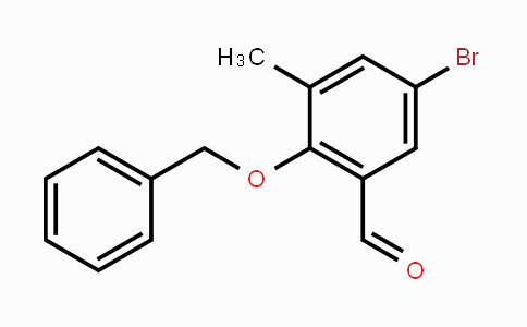 CAS No. 1566412-28-9, 2-(Benzyloxy)-5-bromo-3-methylbenzaldehyde