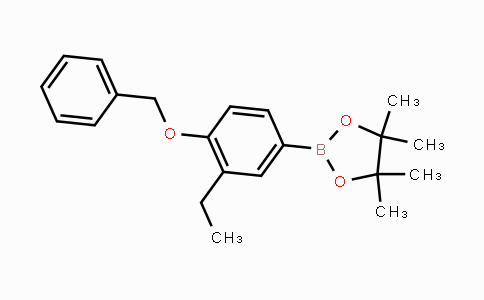CAS No. 1257078-56-0, 2-(4-(benzyloxy)-3-ethylphenyl)-4,4,5,5-tetramethyl-1,3,2-dioxaborolane