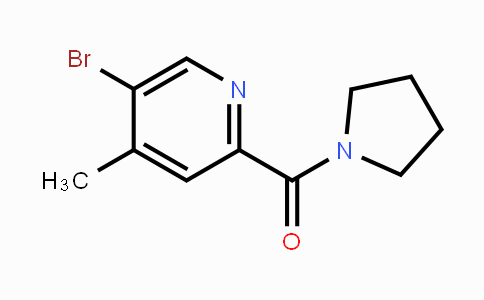 CAS No. 1809161-69-0, 5-Bromo-4-methyl-2-(pyrrolidin-1-ylcarbonyl)pyridine