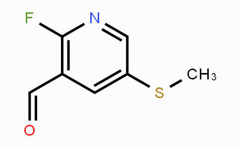 CAS No. 1289144-87-1, 2-fluoro-5-(methylthio)nicotinaldehyde