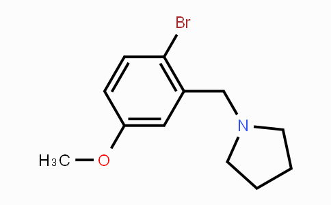 CAS No. 1394291-43-0, 1-[(2-Bromo-5-methoxyphenyl)methyl]pyrrolidine
