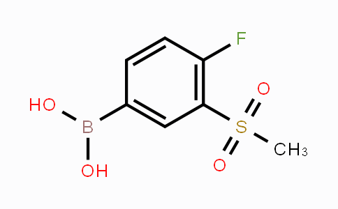 CAS No. 1268496-35-0, 4-Fluoro-3-(methanesulfonyl)phenylboronic acid