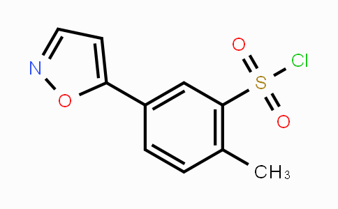 CAS No. 5765-40-2, 5-(isoxazol-5-yl)-2-methylbenzene-1-sulfonyl chloride