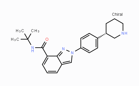 CAS No. 1476776-97-2, N-Tert-butyl-2-[4-[(3S)-piperidin-3-yl]phenyl]indazole-7-carboxamide