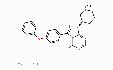 CAS No. 1701403-10-2, (R)-3-(4-phenoxyphenyl)-1-(piperidin-3-yl)-1H-pyrazolo[3,4-d]pyrimidin-4-amine dihydrochloride