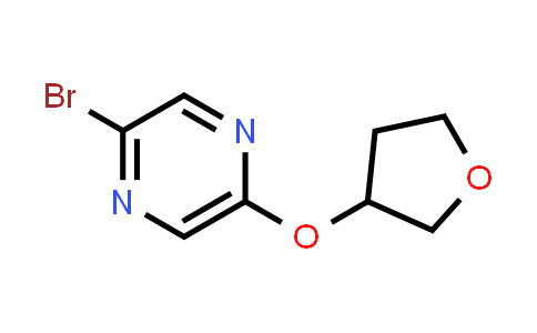 CAS No. 1086382-90-2, 2-Bromo-5-(tetrahydro-furan-3-yloxy)pyrazine