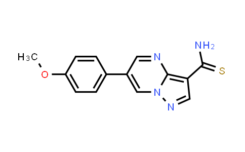 CAS No. 1131604-91-5, 6-(4-Methoxyphenyl)pyrazolo[1,5-a]pyrimidine-3-carbothioic acid amide