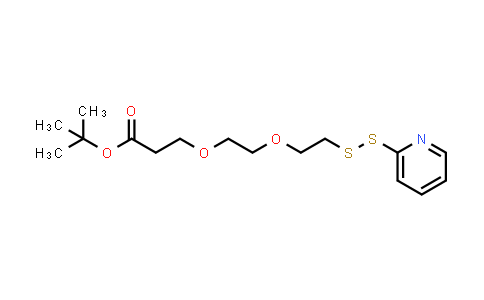 CAS No. 2144777-73-9, (2-pyridyldithio)-PEG2-t-butyl ester