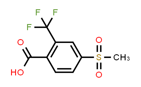 CAS No. 118939-17-6, 2-(trifluoromethyl)-4-(methylsulfonyl)benzoic acid