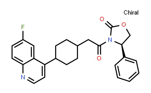 CAS No. 1923836-68-3, (R)-3-(2-(4-(6-fluoroquinolin-4-yl)cyclohexyl)acetyl)-4-phenyloxazolidin-2-one