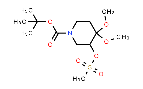 CAS No. 2097617-92-8, tert-butyl 4,4-dimethoxy-3-(methylsulfonyloxy)piperidine-1-carboxylate