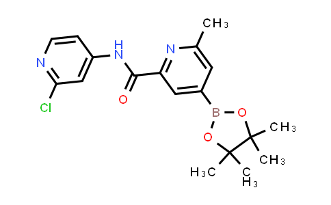 CAS No. 947179-31-9, 2-PYRIDINECARBOXAMIDE, N-(2-CHLORO-4-PYRIDINYL)-6-METHYL-4-(4,4,5,5-TETRAMETHYL-1,3,2-DIOXABOROLAN-2-YL)-