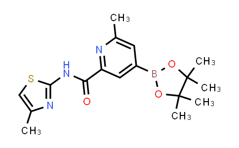 CAS No. 947179-28-4, 2-PYRIDINECARBOXAMIDE, 6-METHYL-N-(4-METHYL-2-THIAZOLYL)-4-(4,4,5,5-TETRAMETHYL-1,3,2-DIOXABOROLAN-2-YL)-