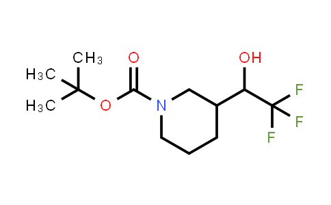 CAS No. 1283718-04-6, tert-butyl 3-(2,2,2-trifluoro-1-hydroxyethyl)piperidine-1-carboxylate