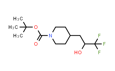 CAS No. 1228631-10-4, tert-butyl 4-(3,3,3-trifluoro-2-hydroxypropyl)piperidine-1-carboxylate
