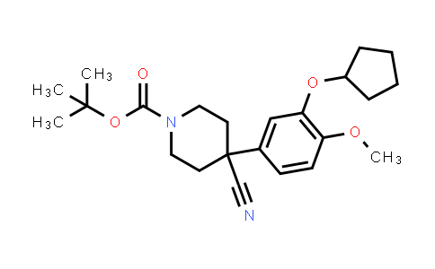 CAS No. 401518-12-5, 1-BOC-4-CYANO-4-[3-(CYCLOPENTYLOXY)-4-METHOXYPHENYL]-PIPERIDINE