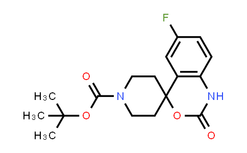 345938-08-1 | 1′-BOC-6-FLUORO-1,2-DIHYDRO-2-OXOSPIRO[4H-3,1-BENZOXAZINE-4,4′-PIPERIDINE]