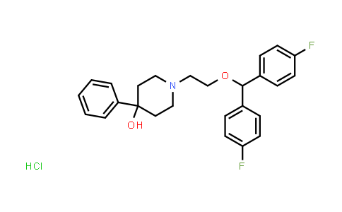 CAS No. 96122-79-1, 1-(2-(BIS(4-FLUOROPHENYL)METHOXY)ETHYL)-4-PHENYL-4-PIPERIDINOL HYDROCH LORIDE