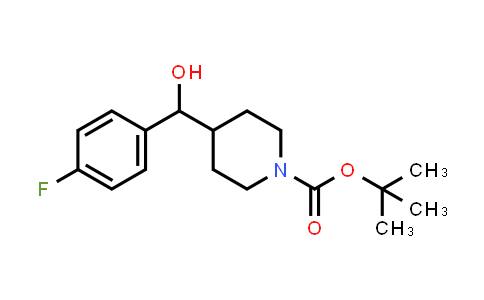 CAS No. 160296-41-3, tert-butyl 4-((4-fluorophenyl)(hydroxy)methyl)piperidine-1-carboxylate