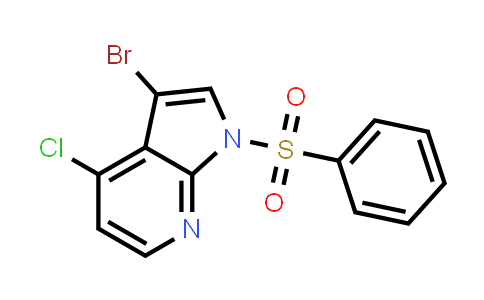 MC458562 | 920966-51-4 | 1H-PYRROLO[2,3-B]PYRIDINE, 3-BROMO-4-CHLORO-1-(PHENYLSULFONYL)-