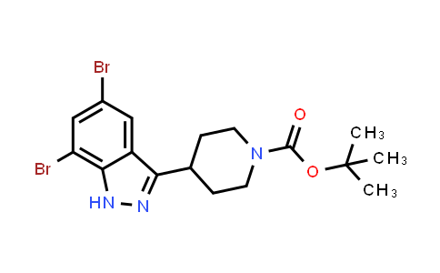 CAS No. 1131632-76-2, 1-PIPERIDINECARBOXYLIC ACID, 4-(5,7-DIBROMO-1H-INDAZOL-3-YL)-, 1,1-DIMETHYLETHYL ESTER