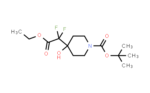 CAS No. 635698-99-6, tert-butyl 4-(2-ethoxy-1,1-difluoro-2-oxoethyl)-4-hydroxypiperidine-1-carboxylate