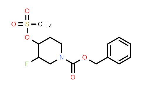CAS No. 913574-97-7, benzyl Cis-3-fluoro-4-((methylsulfonyl)oxy)piperidine-1-carboxylate racemate
